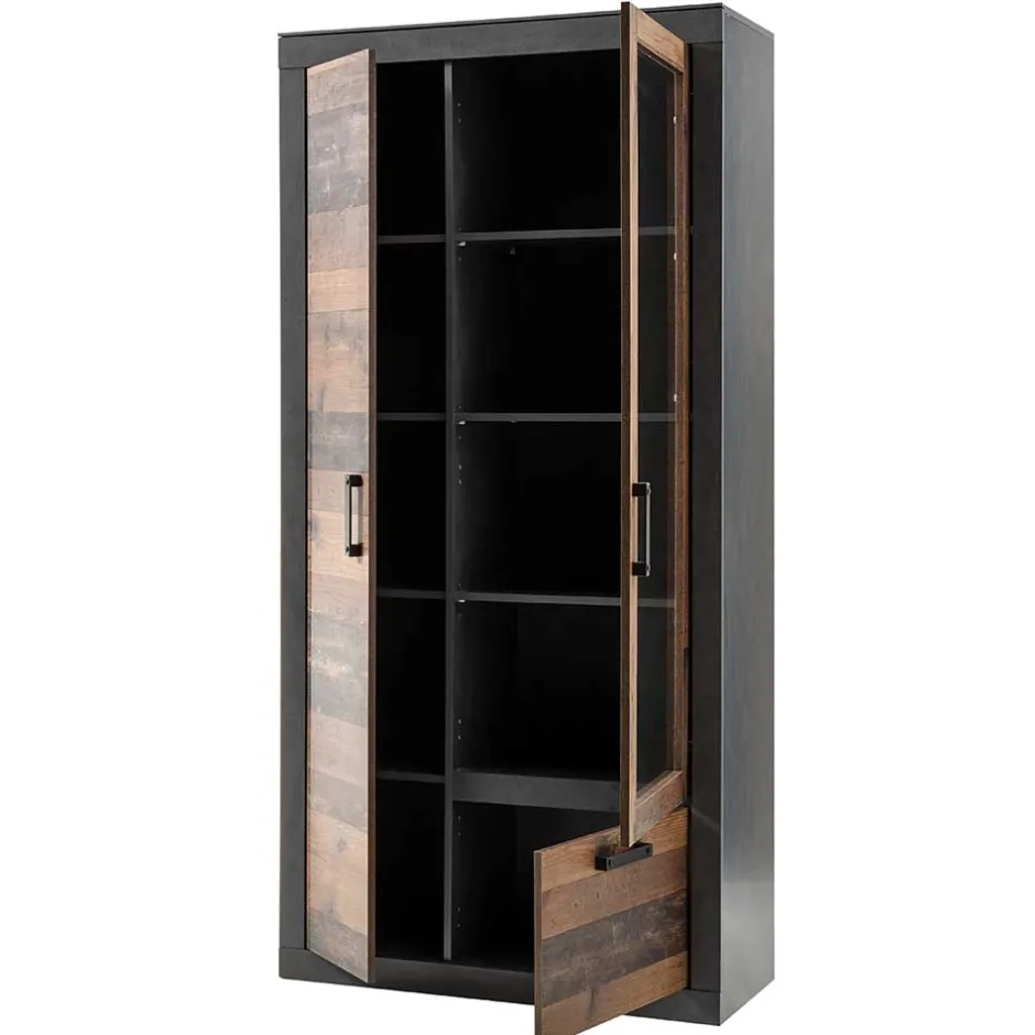 97x201x40 Wohnzimmerschrank mit Glastür - Timuras^Wohnen Best