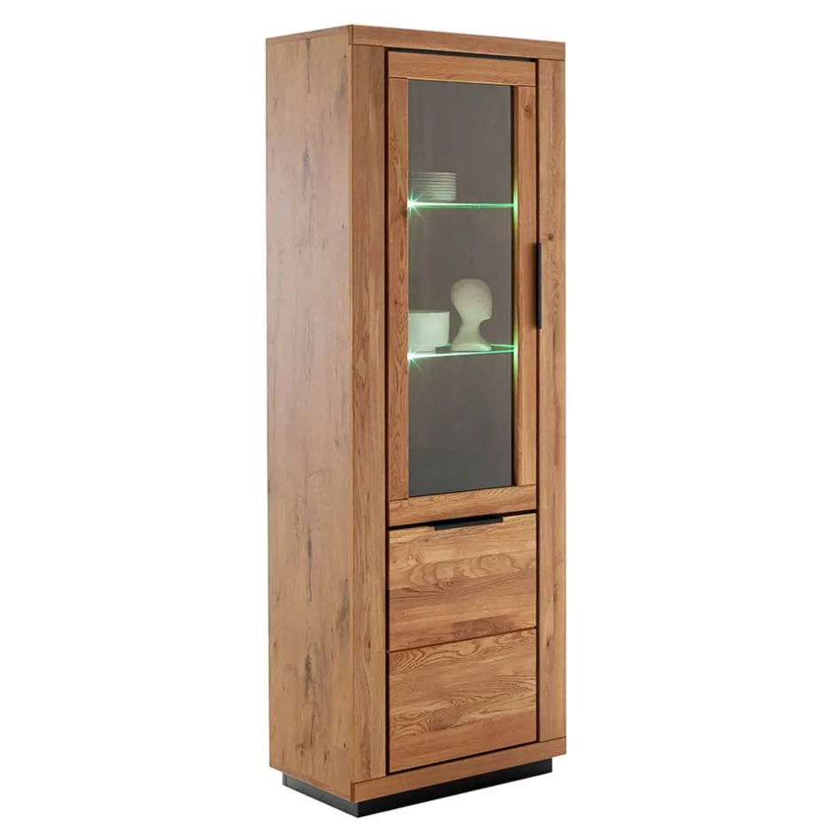 72x200x40 Wohnzimmervitrine teilmassiv - Vlacoma^Wohnen Outlet