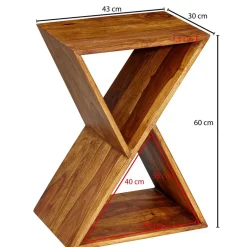43x60x30 X Design Couchisch aus Sheesham Massivholz - Andarina^Wohnen Outlet