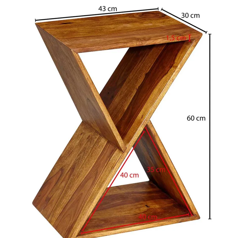 43x60x30 X Design Couchisch aus Sheesham Massivholz - Andarina^Wohnen Outlet