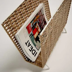 Wohnen 42x35x20 Zeitungsständer aus Kunstrattan Beige - Julesta