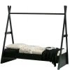 Kinder Wohnen 111x209x212 Zelt Kinderbett in Schwarz - Loytina