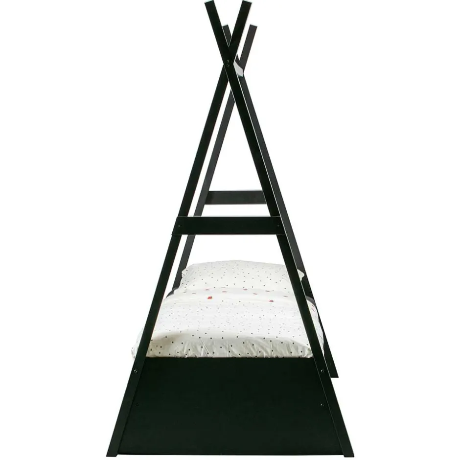 Kinder Wohnen 111x209x212 Zelt Kinderbett in Schwarz - Loytina