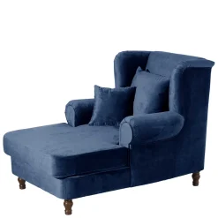 Wohnen XXL Sessel in Dunkelblau Samtvelours - Louam