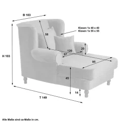 Wohnen XXL Sessel in Dunkelblau Samtvelours - Louam