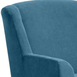 Wohnen XXL Sessel in Petrol Blau & Buche Natur - Mexica