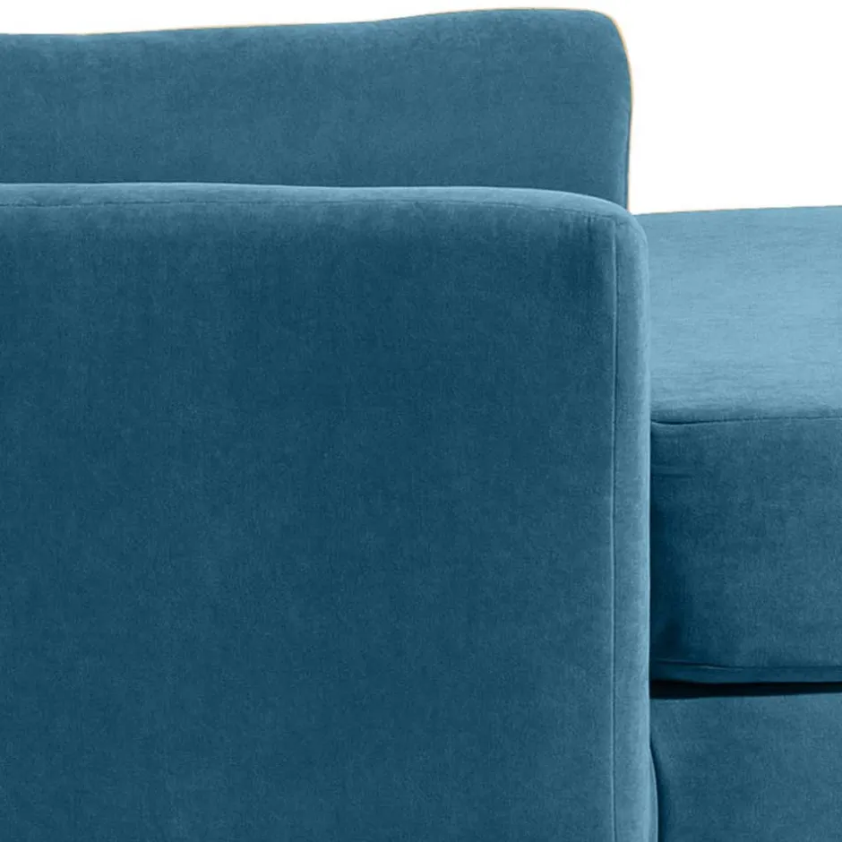 Wohnen XXL Sessel in Petrol Blau & Buche Natur - Mexica