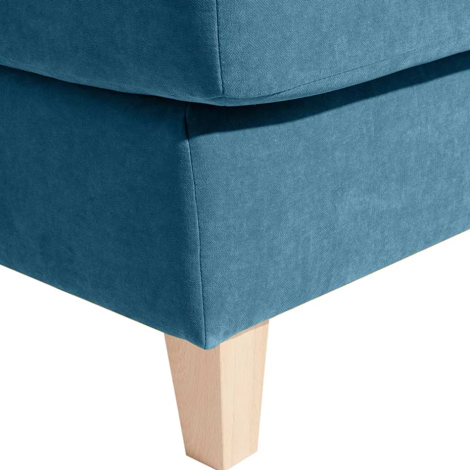 Wohnen XXL Sessel in Petrol Blau & Buche Natur - Mexica