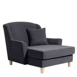 XXL Velours Sessel in Anthrazit - Renero^Wohnen Outlet