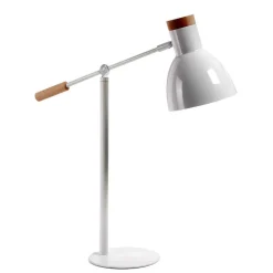 Wohnen Zeitlose Tischleuchte in Weiß & Buche - Laola