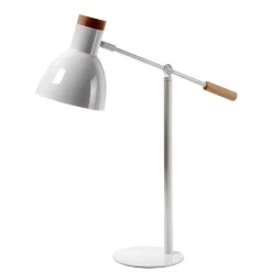 Wohnen Zeitlose Tischleuchte in Weiß & Buche - Laola