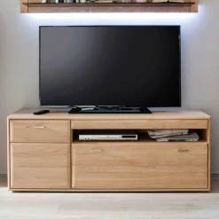 Zeitloses TV Element in Eiche Bianco - Vernella^Wohnen Discount