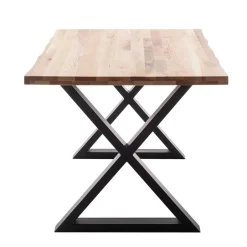 Zerreiche Tisch mit Naturkante und X-Füßen - Yelna^Wohnen Hot