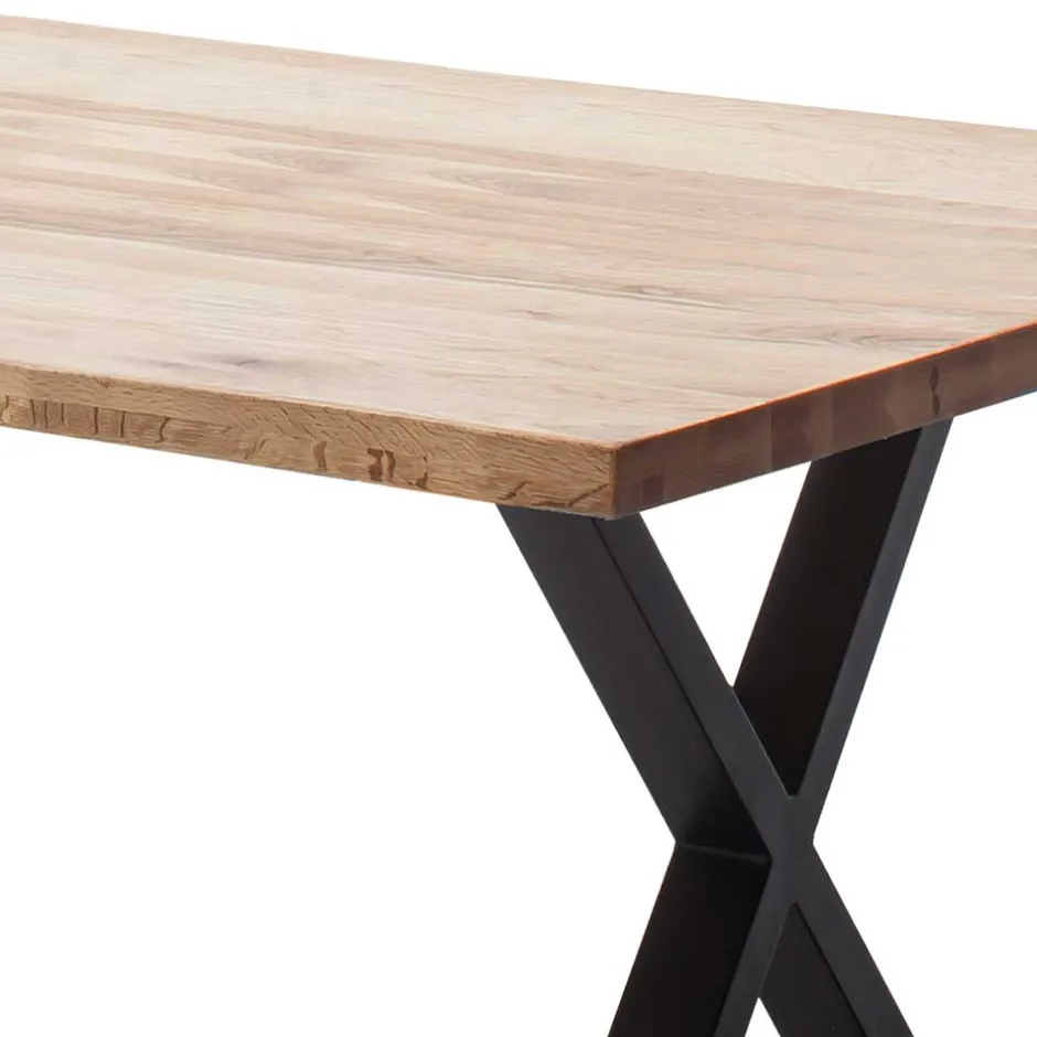 Zerreiche Tisch mit Naturkante und X-Füßen - Yelna^Wohnen Hot