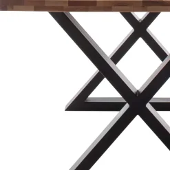 Zerreiche Tisch mit Naturkante und X-Füßen - Yelna^Wohnen Hot