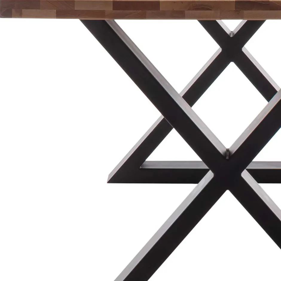 Zerreiche Tisch mit Naturkante und X-Füßen - Yelna^Wohnen Hot