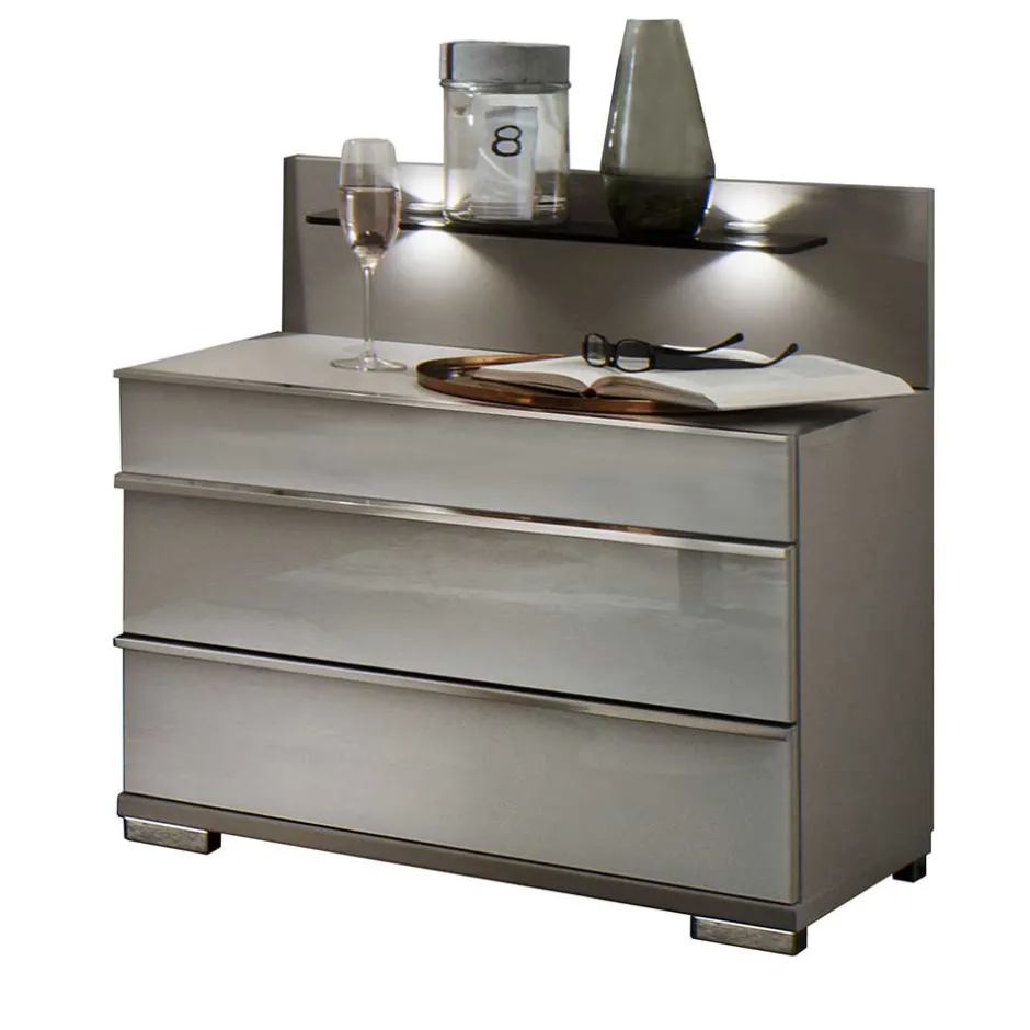 Zwei Nachtkommoden mit Wandpaneel - Tumiva (2er Set)^Wohnen Discount