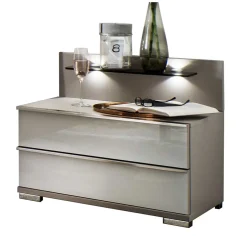 Zwei Nachtkonsolen mit Glasablage - Tumiva (2er Set)^Wohnen New