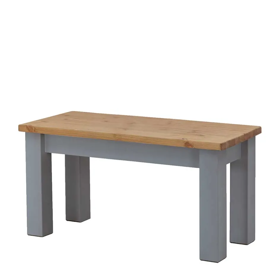 Wohnen Zweifarbige Esszimmerbank in Laugenfarbig & Grau - Nivada