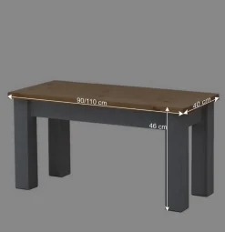 Wohnen Zweifarbige Esszimmerbank in Laugenfarbig & Grau - Nivada