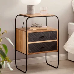 Zweifarbige Nachtkommode im Industrial Chic - Avalun^Wohnen New