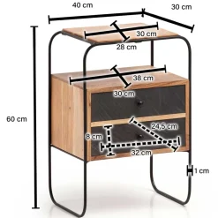 Zweifarbige Nachtkommode im Industrial Chic - Avalun^Wohnen New