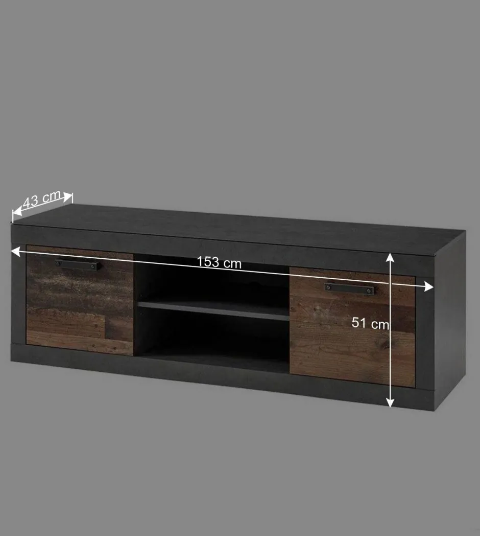 Wohnen Zweifarbige TV Wohnwand Kombi - Timuras (dreiteilig)