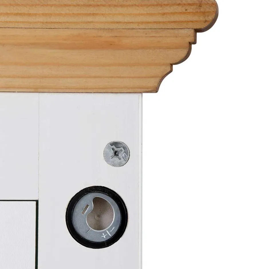 Wohnen Zweifarbiger Landhaus Spiegel mit Massivholzrahmen - Axdonira