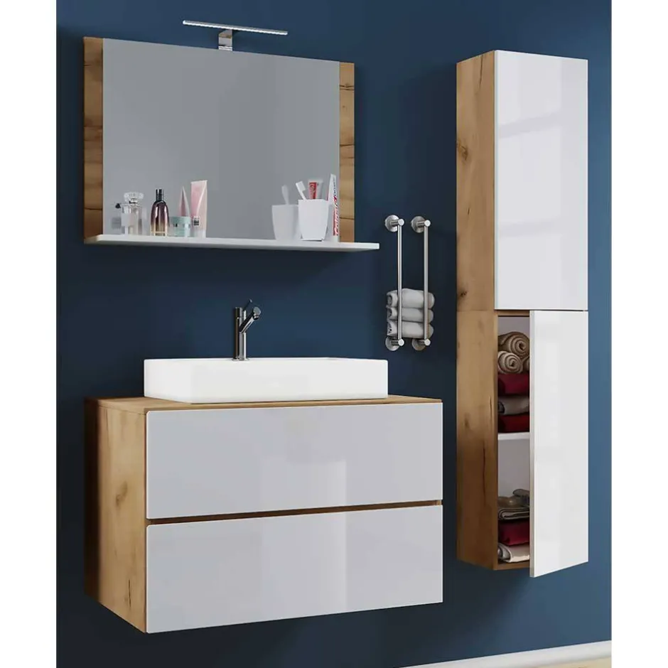 Zweifarbiger Waschplatz & Schrank - Cabarete (dreiteilig)^Wohnen