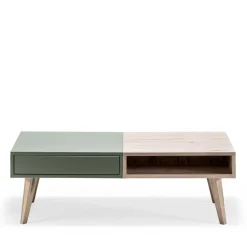 Wohnen Zweifarbiger Wohnzimmertisch mit Stauraum - Ajevos