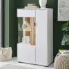 Wohnen Zweifarbiges Highboard mit Glaseinsatz - Nenaloro