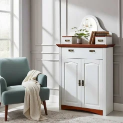 Zweifarbiges Landhaus Vertiko mit Spiegel - Beapta^Wohnen Outlet