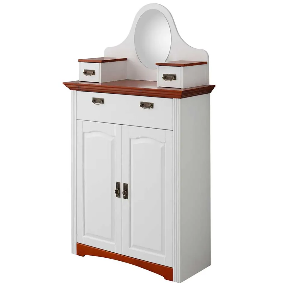 Zweifarbiges Landhaus Vertiko mit Spiegel - Beapta^Wohnen Outlet