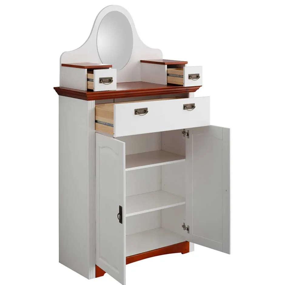 Zweifarbiges Landhaus Vertiko mit Spiegel - Beapta^Wohnen Outlet