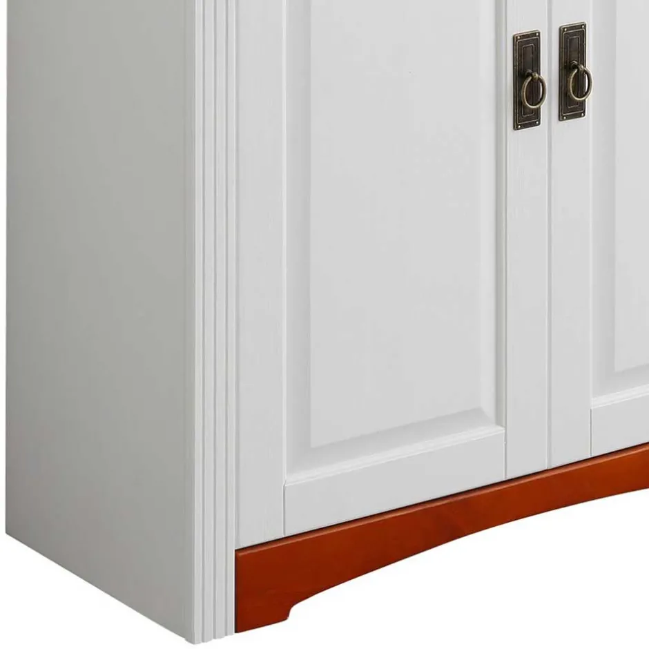 Zweifarbiges Landhaus Vertiko mit Spiegel - Beapta^Wohnen Outlet