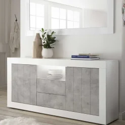 Wohnen Zweifarbiges Sideboard mit offenem Fach - Niris