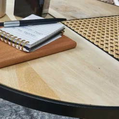 Zweisatz Sofatisch aus Holz & Rattan - Acapella (zweiteilig)^Wohnen Outlet