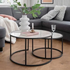 Wohnen Zweisatz Sofatisch mit Ringgestell - Anlina (zweiteilig)