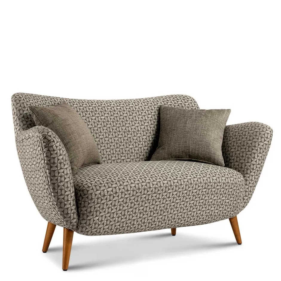 Wohnen Zweisitzer Designsofa in Beige Braun gemustert - Regiovs