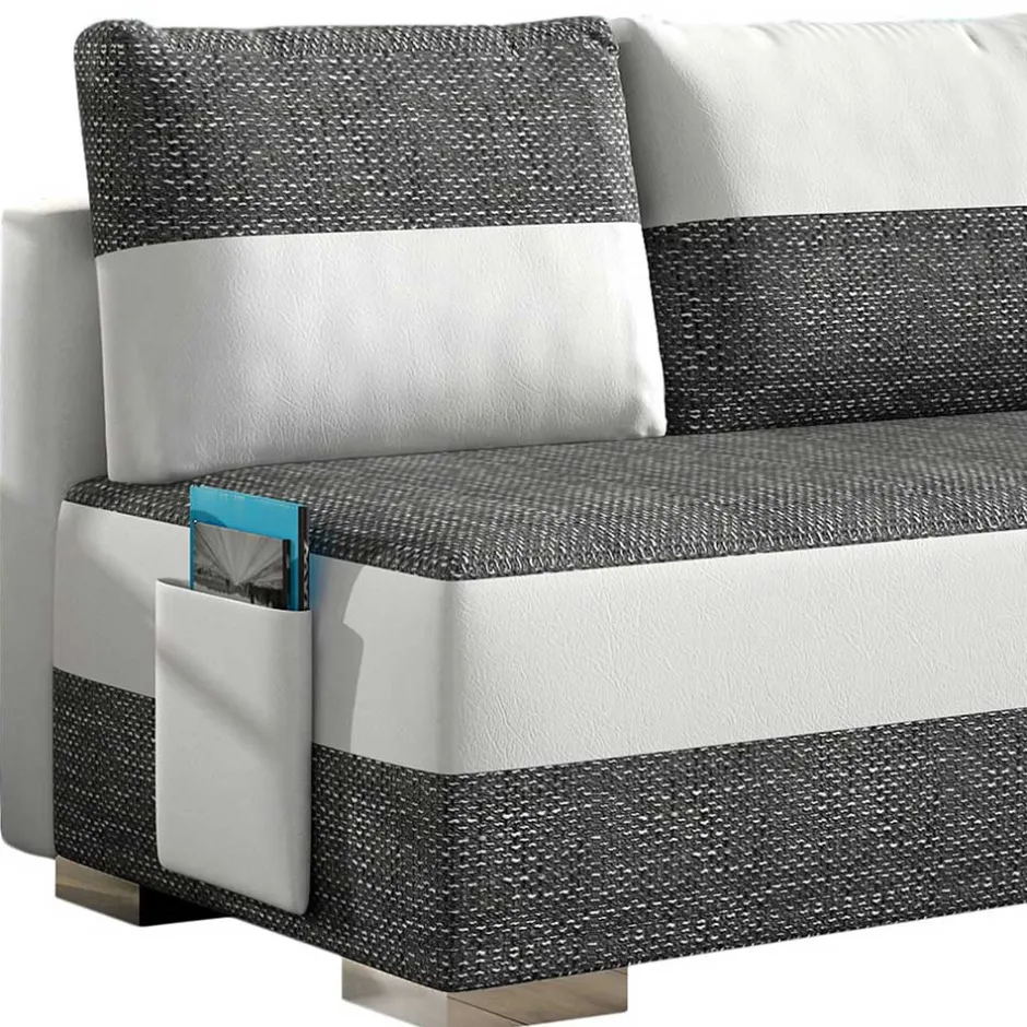 Wohnen Zweisitzer Funktionscouch in Grau und Weiß - Ventry