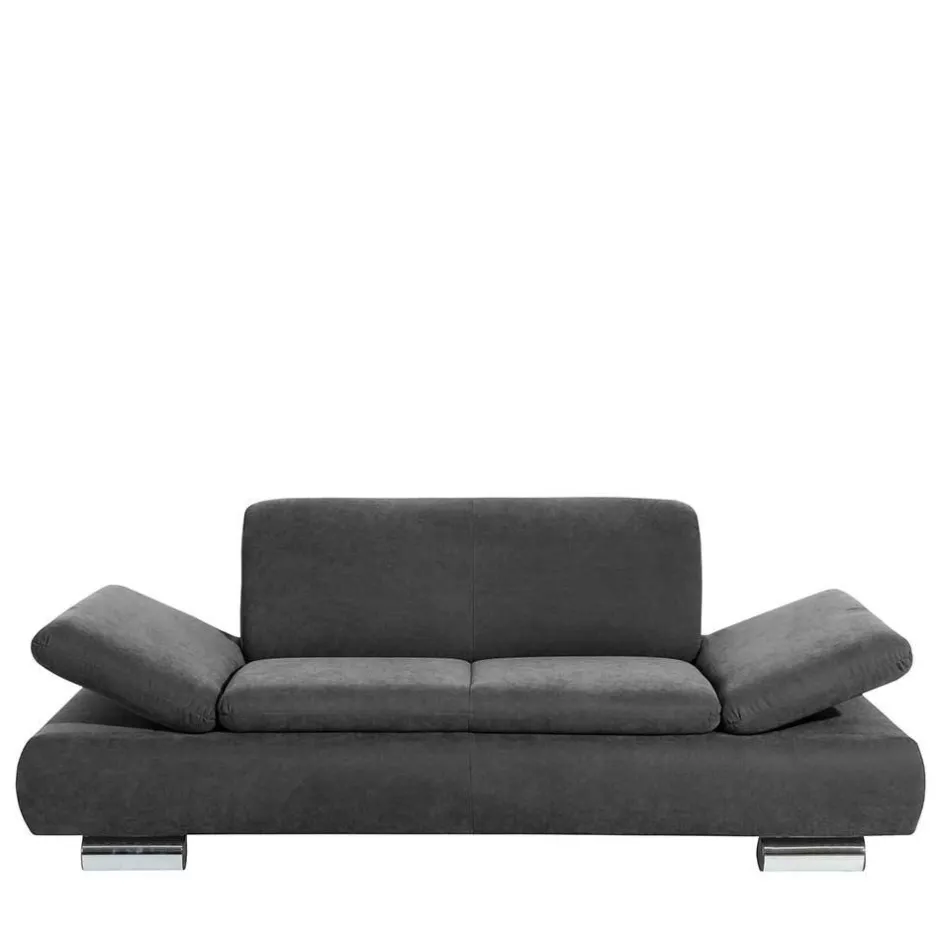 Wohnen Zweisitzer Sofa aus Velours Anthrazit - Venezia