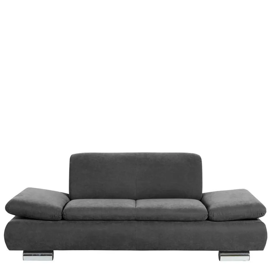 Wohnen Zweisitzer Sofa aus Velours Anthrazit - Venezia
