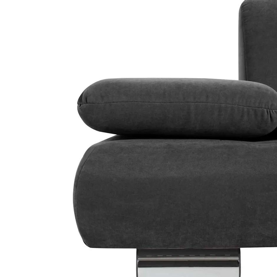 Wohnen Zweisitzer Sofa aus Velours Anthrazit - Venezia