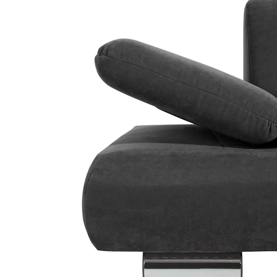 Wohnen Zweisitzer Sofa aus Velours Anthrazit - Venezia