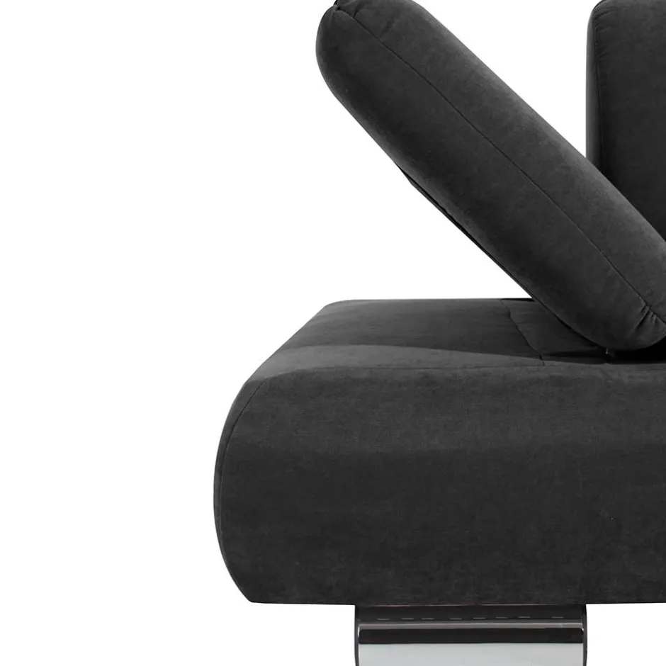 Wohnen Zweisitzer Sofa aus Velours Anthrazit - Venezia