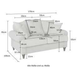 Zweisitzer Sofa in Beige & Dunkelbraun - Merandes^Wohnen Best