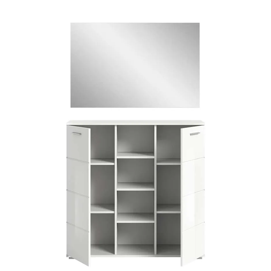 Wohnen Zweiteiliges Dielenmöbel Set Hochglanz - Rugova (zweiteilig)