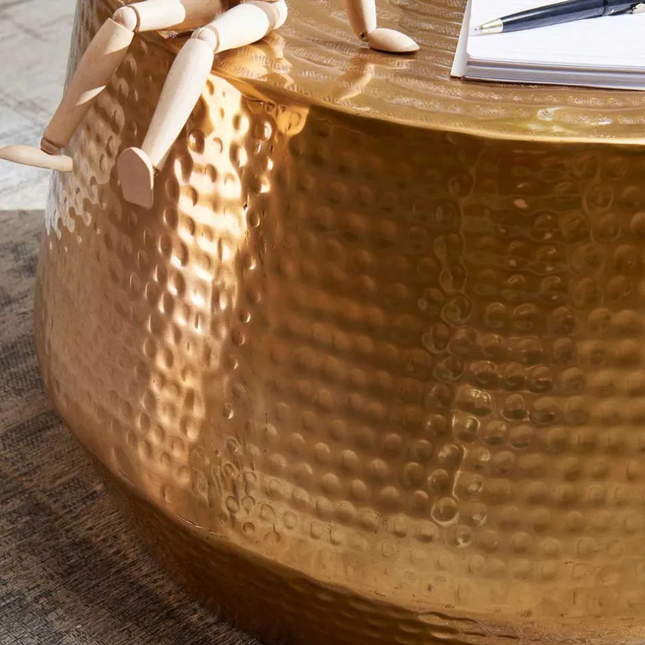 Zylinderform Sofatisch in Gold lackiert - Dronja^Wohnen Clearance