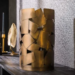 Zylindrische Tischlampe in Bronze Antik - Standing^Wohnen New