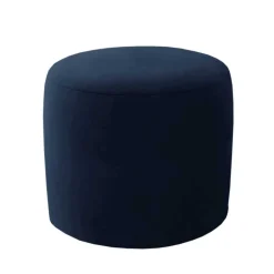 Wohnen Zylindrischer Hocker aus dunkelblauem Samt - Citangra